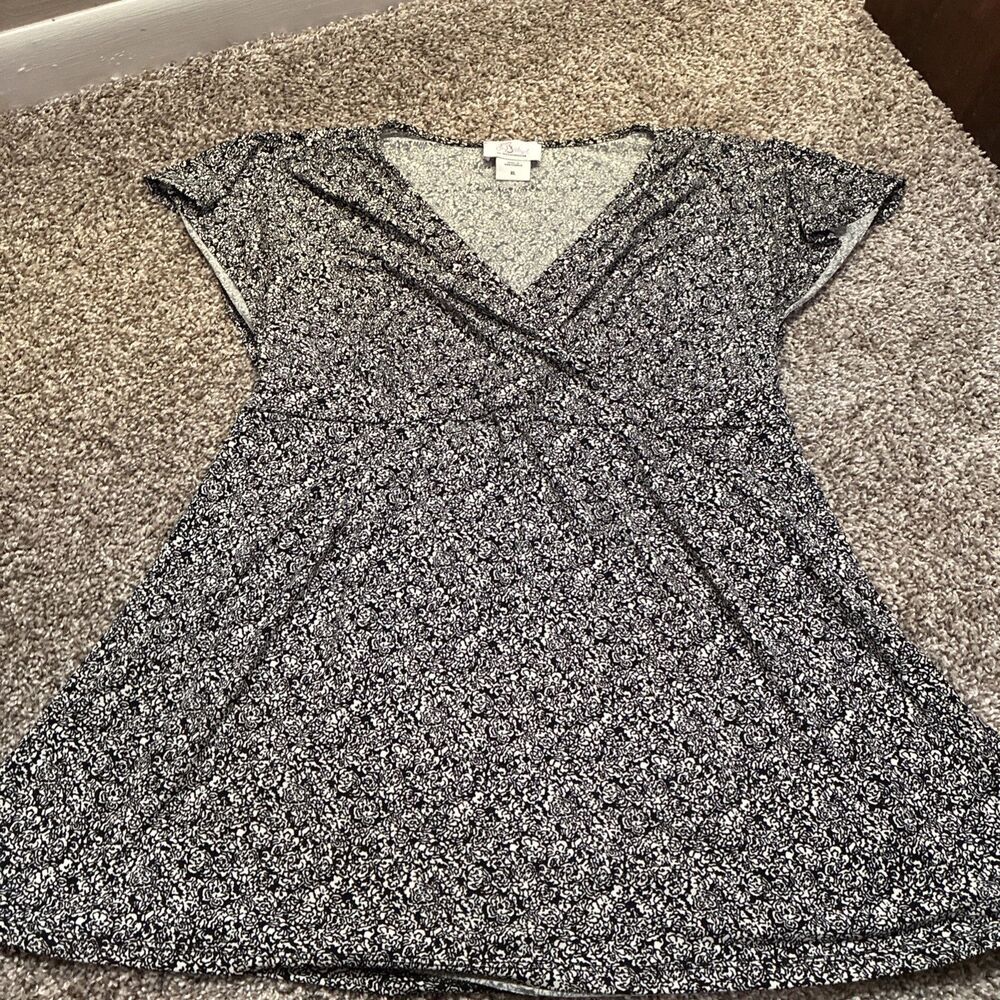 Motherhood Oh Baby Women’s Black Patterned Maternity Shirt Size XL